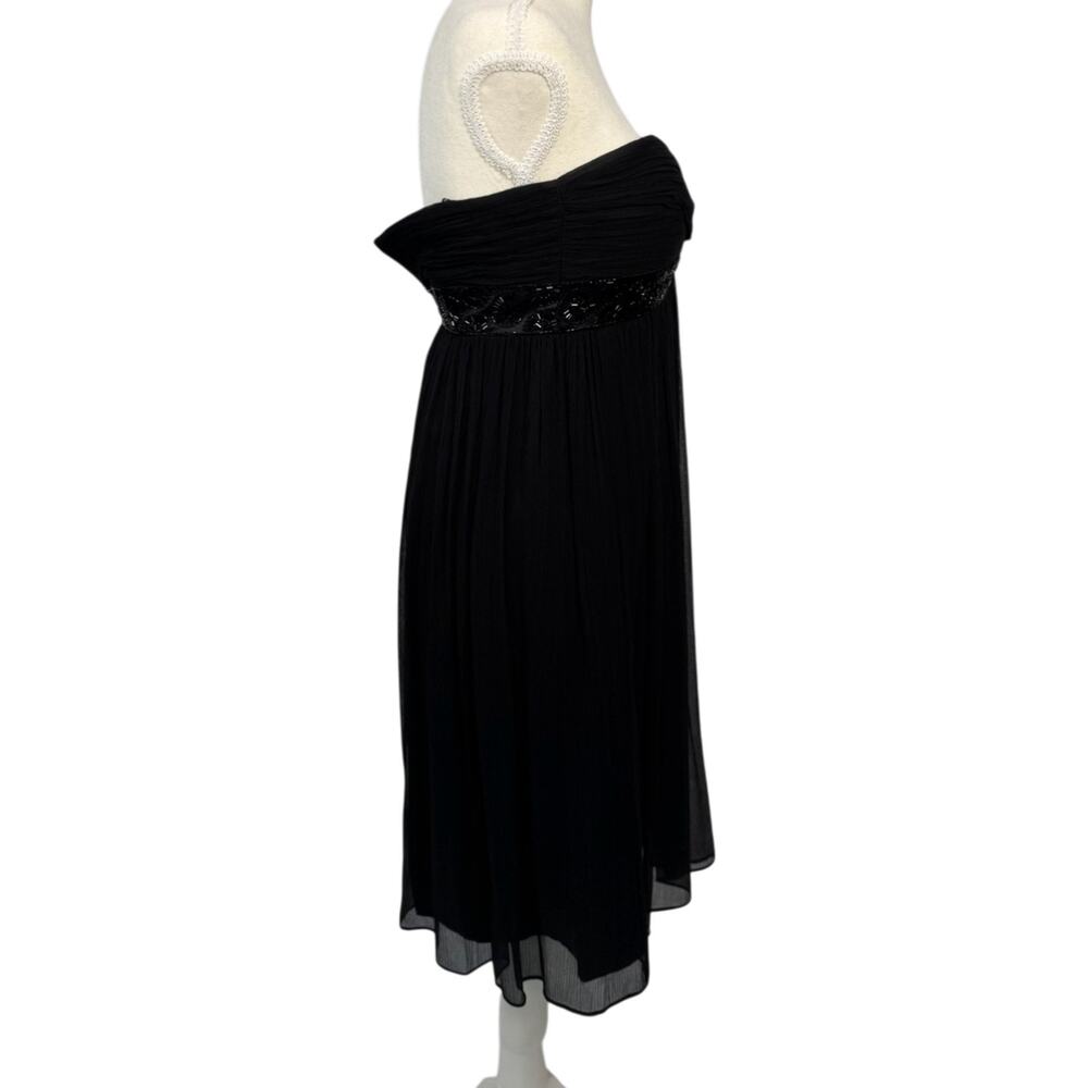 Maggy London Black Silk Strapless Beaded Dress Women’s 2 Evening Occasion Event - Picture 5 of 16